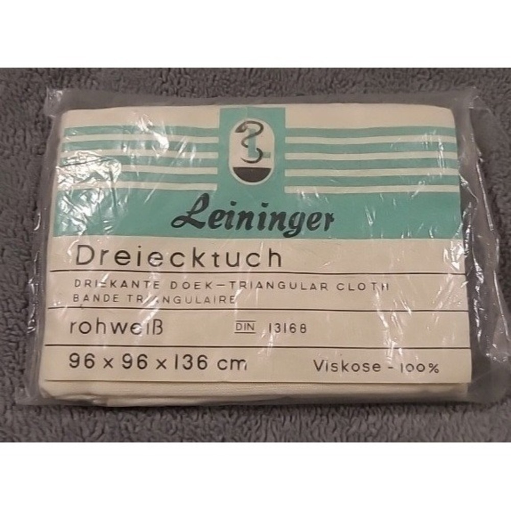 Vintage Leininger Dreiecktuch DIN 13168 Triangular First Aid Bandage Cloth